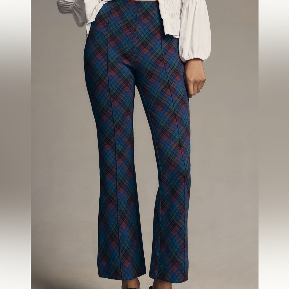Anthropologie Blue and Red Plaid Pants - Picture 2 of 6